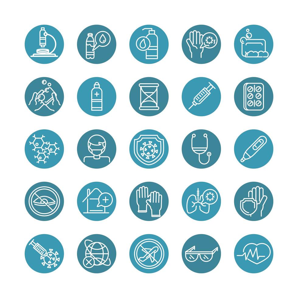 conjunto de ícones relacionados à medicina vetor
