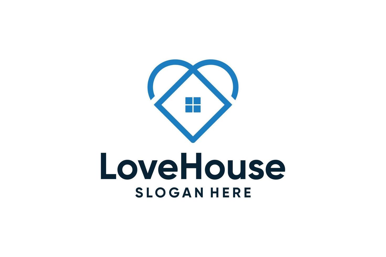 design de vetor de logotipo de saúde de cuidados com a casa de amor