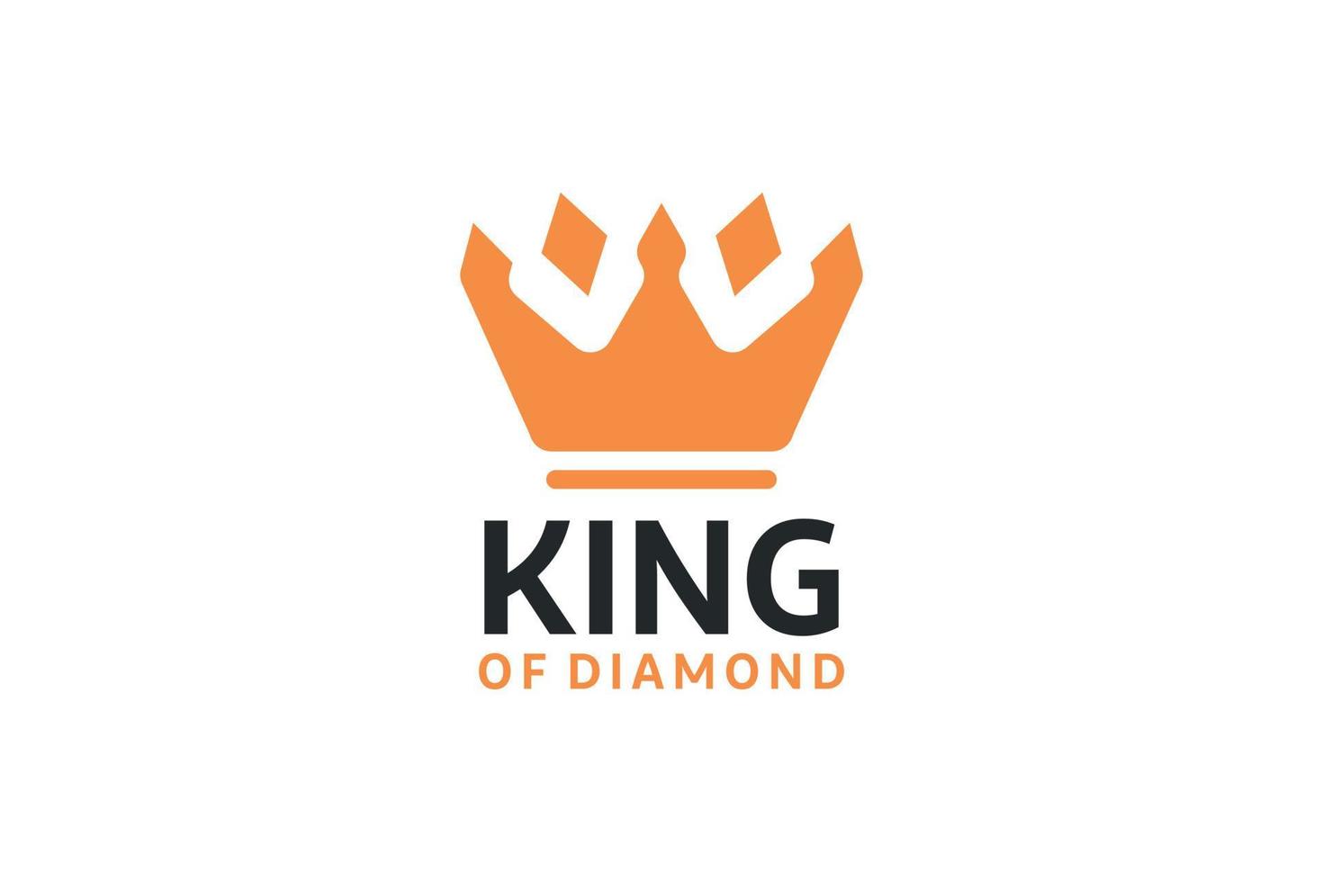 conceito de logotipo de ideia de coroa de diamante rei vetor