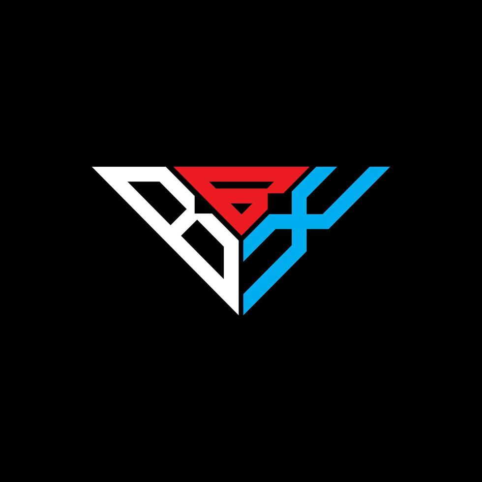 design criativo do logotipo da carta bbx com gráfico vetorial, logotipo simples e moderno do bbx em forma de triângulo. vetor