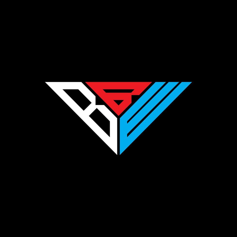 design criativo do logotipo da letra bbw com gráfico vetorial, logotipo simples e moderno do bbw em forma de triângulo. vetor