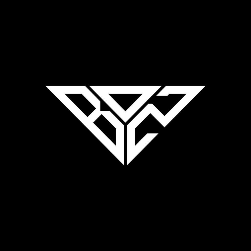 design criativo do logotipo da letra bdz com gráfico vetorial, logotipo simples e moderno bdz em forma de triângulo. vetor