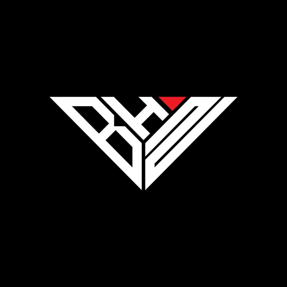 design criativo do logotipo da carta bhn com gráfico vetorial, logotipo simples e moderno bhn em forma de triângulo. vetor