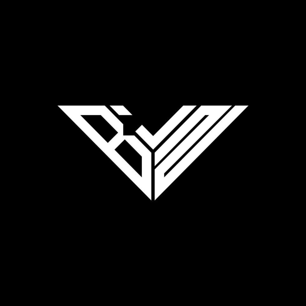 design criativo do logotipo da carta bjn com gráfico vetorial, logotipo simples e moderno bjn em forma de triângulo. vetor