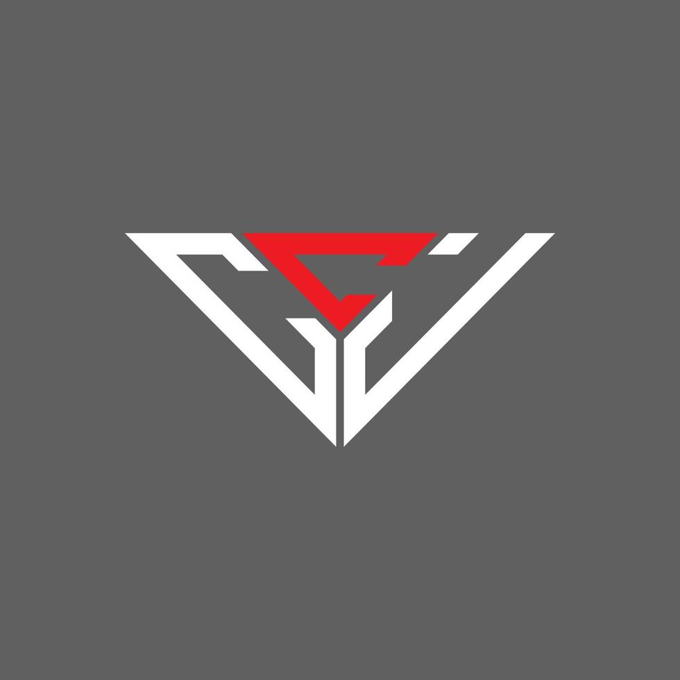 design criativo do logotipo da carta ccj com gráfico vetorial, logotipo simples e moderno ccj em forma de triângulo. vetor