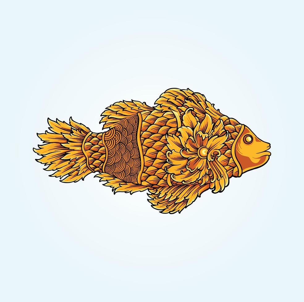 ilustrações vetoriais de ornamento de peixe clássico de luxo para o seu logotipo de trabalho, camiseta de mercadoria mascote, adesivos e designs de etiquetas, pôster, cartões de saudação, empresa ou marcas de publicidade. vetor