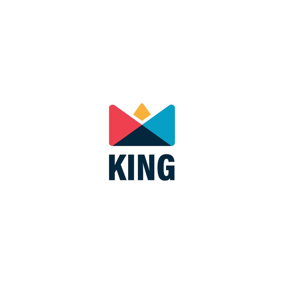 coroa de rei simples com ícone de símbolo de sinal de logotipo de destaque vetor