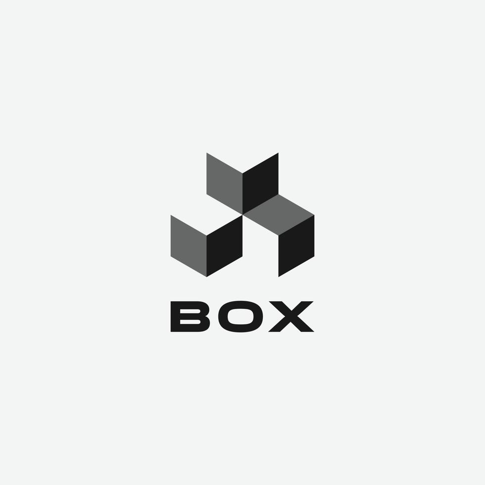 modelo de design de logotipo de caixa de cubo triplo abstrato vetor