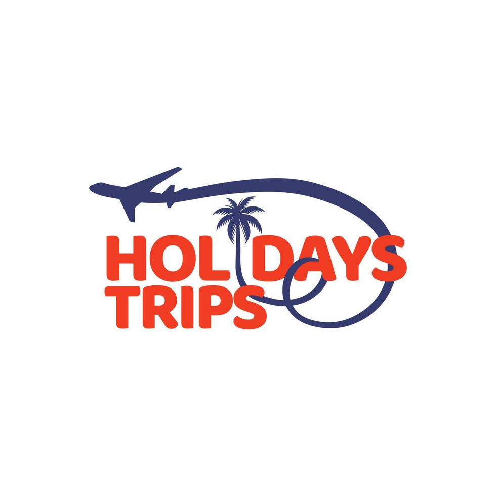 modelo de design de logotipo de tipo de viagens de férias vetor