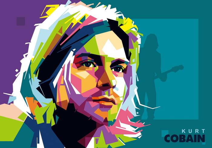 Kurt Cobain em Popart Portrait vetor