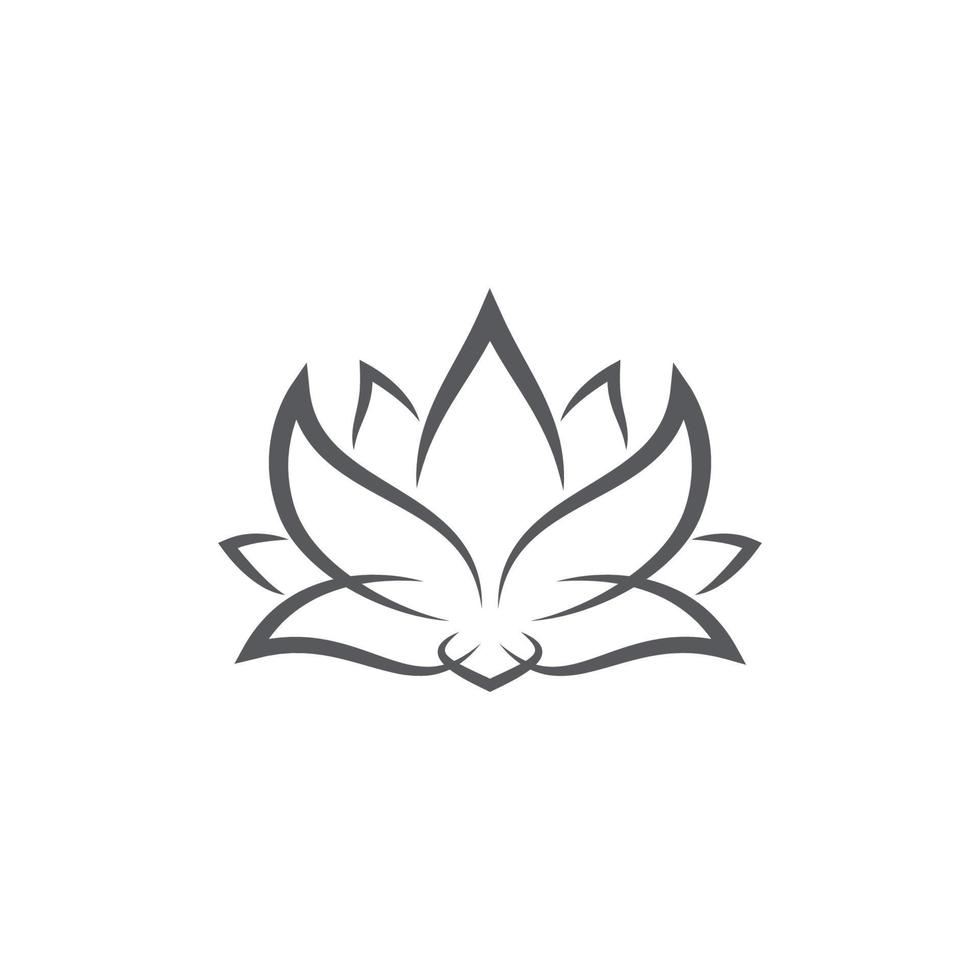 modelos de logotipo de lótus linear. logotipo de lótus linear floral de vetor. desenho de contorno de flor de lótus. ilustração vetorial. ícone de lótus vetor