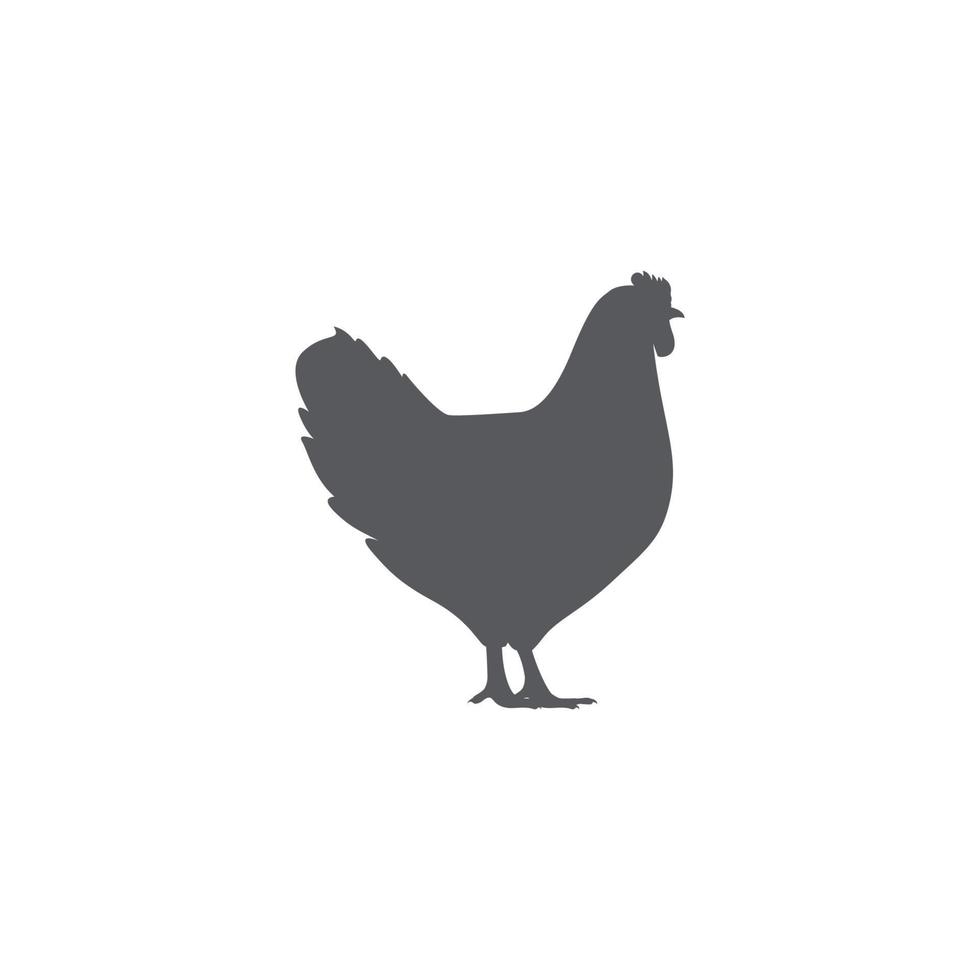 design de logotipo de silhueta de frango. símbolo de vetor de coleção de fazenda. pictograma de ícone de galinha. ilustração vetorial