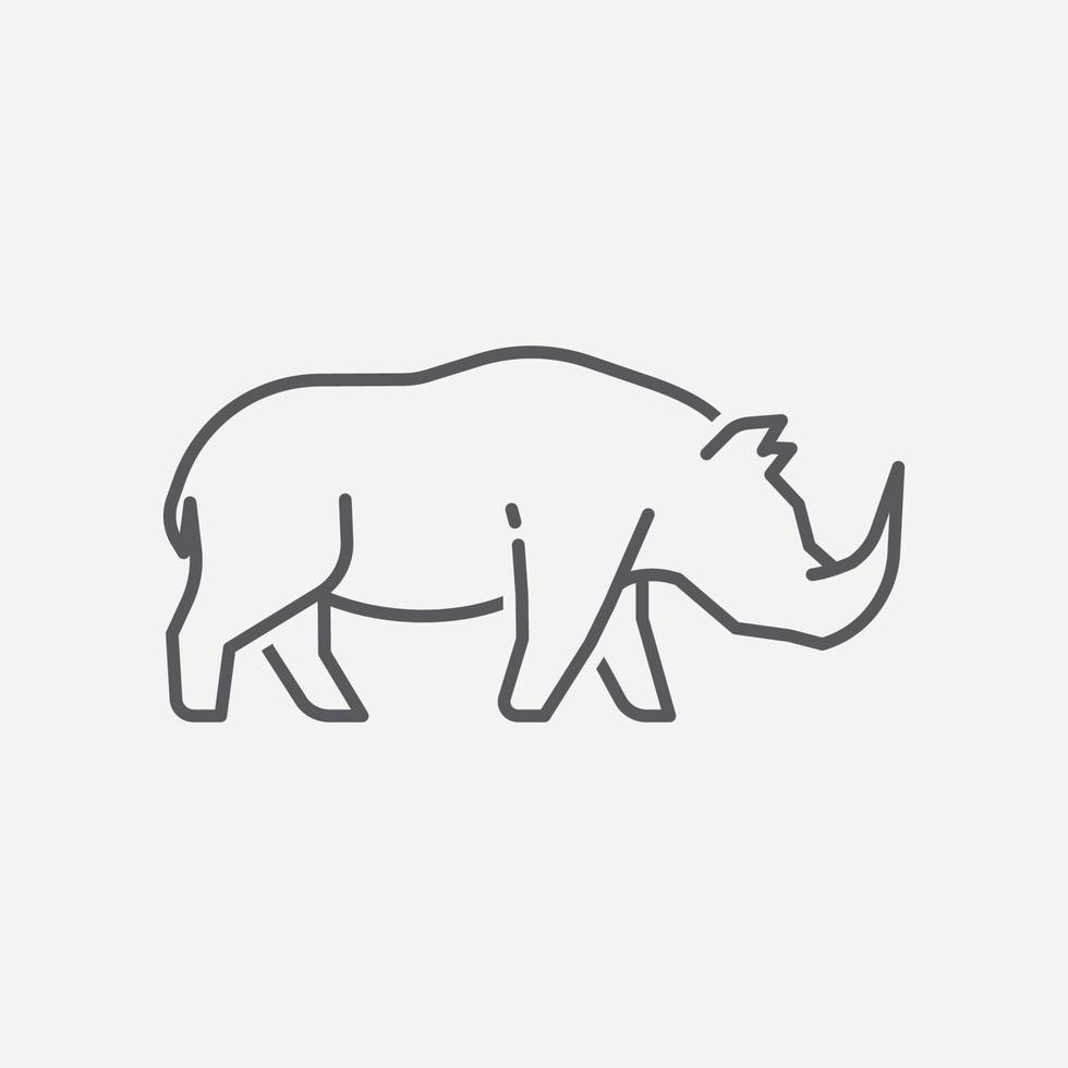 ícone de rinoceronte. silhueta de ilustração vetorial de um rinoceronte. elemento de design de vista lateral de rinoceronte. ilustração vetorial vetor
