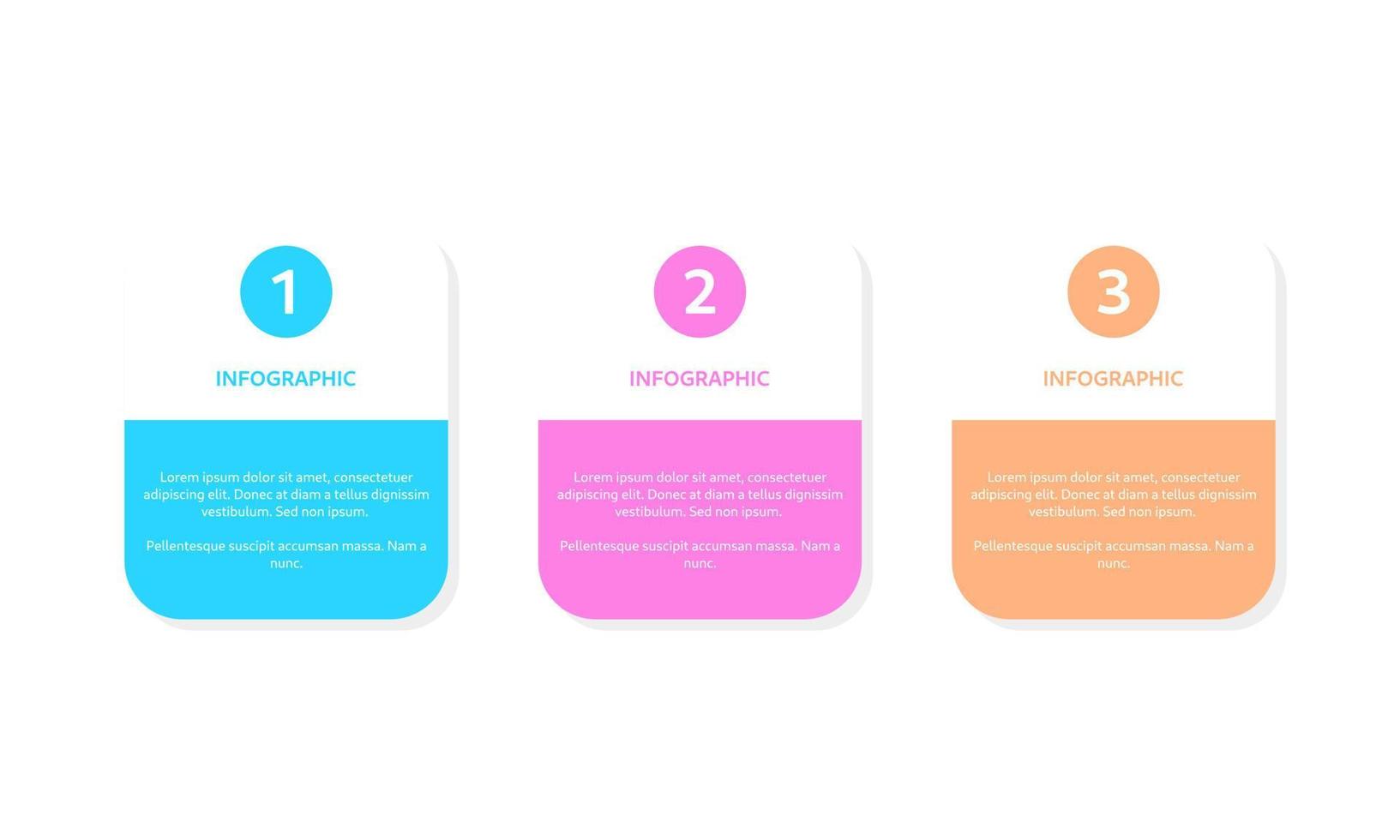 cronograma infográfico de negócios com opção de 3 etapas. modelo de infográfico de negócios. modelo de infográficos de apresentação com processo de cronograma. processo de linha do tempo infográfico. vetor