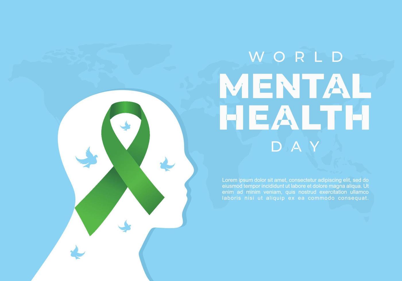 fundo do dia mundial da saúde mental comemorado em 10 de outubro. vetor