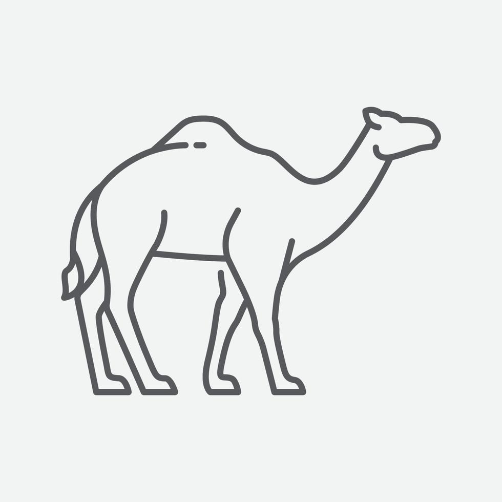 vetor de ícone de camelo. vista lateral do sinal de camelo. símbolo de camelo. ilustração vetorial