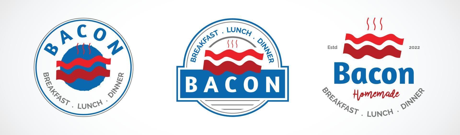 restaurante de logotipo de bacon vetor