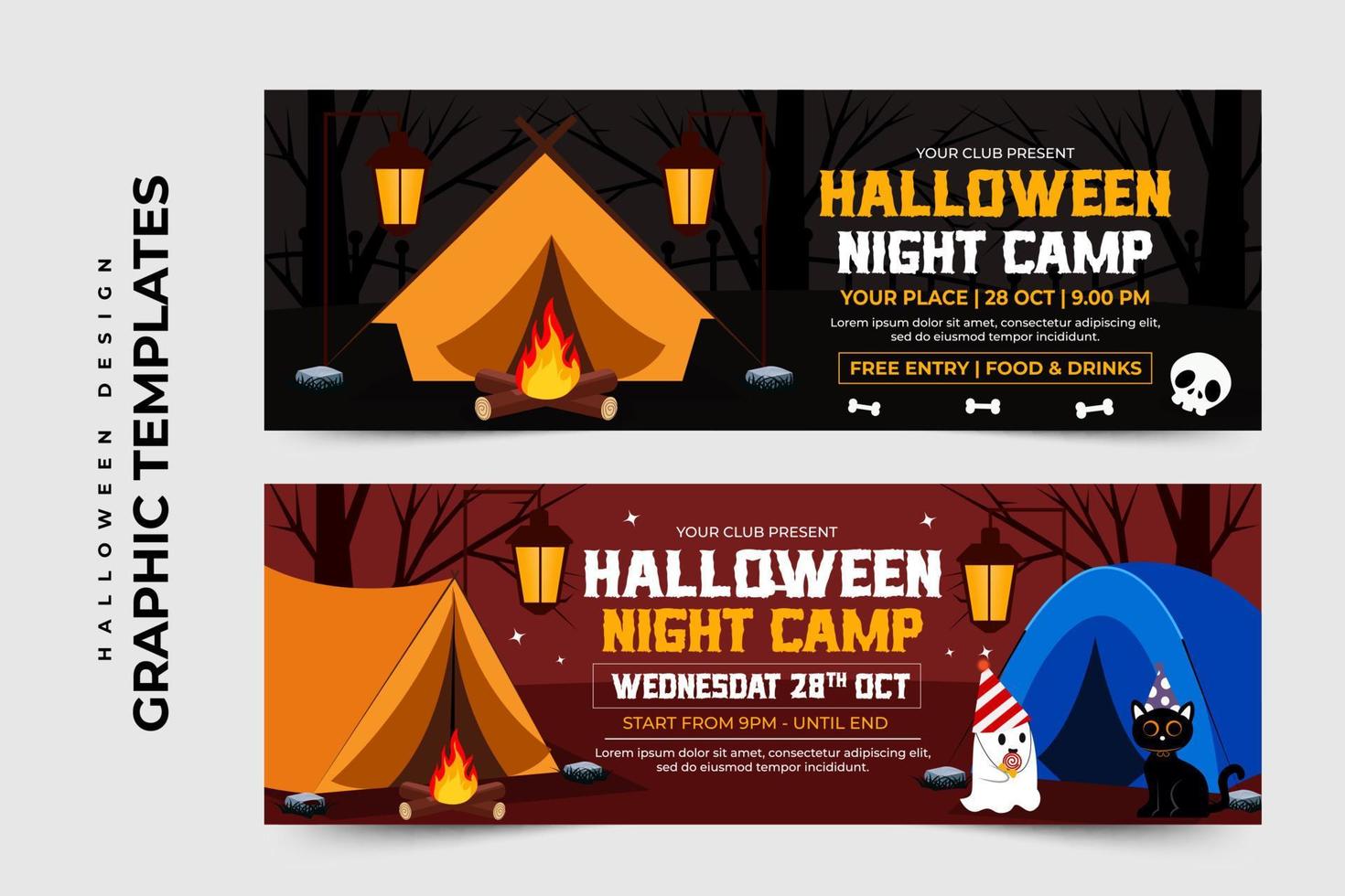 modelo de design gráfico de halloween simples e elegante que é fácil de personalizar vetor