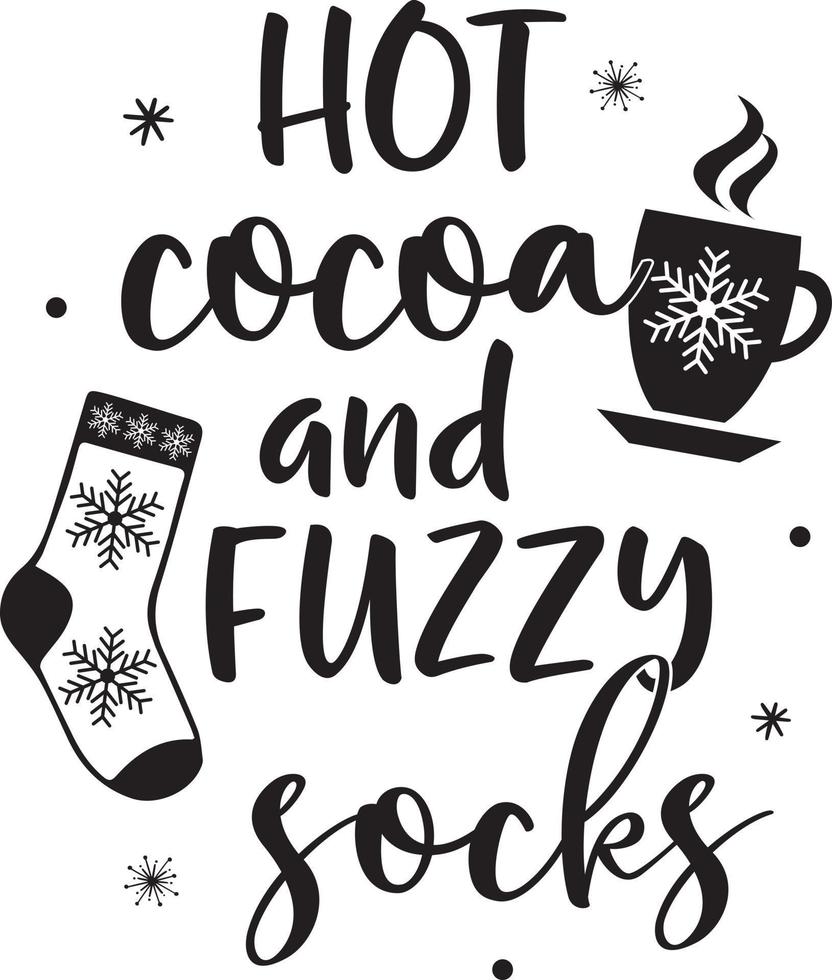 chocolate quente e meias felpudas, feliz natal, papai noel, feriado de natal, arquivo de ilustração vetorial vetor