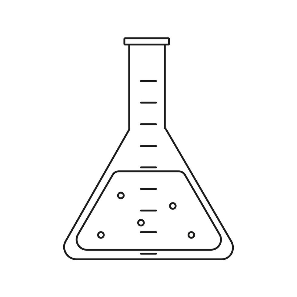 frasco de laboratório preto e branco 1-01 vetor