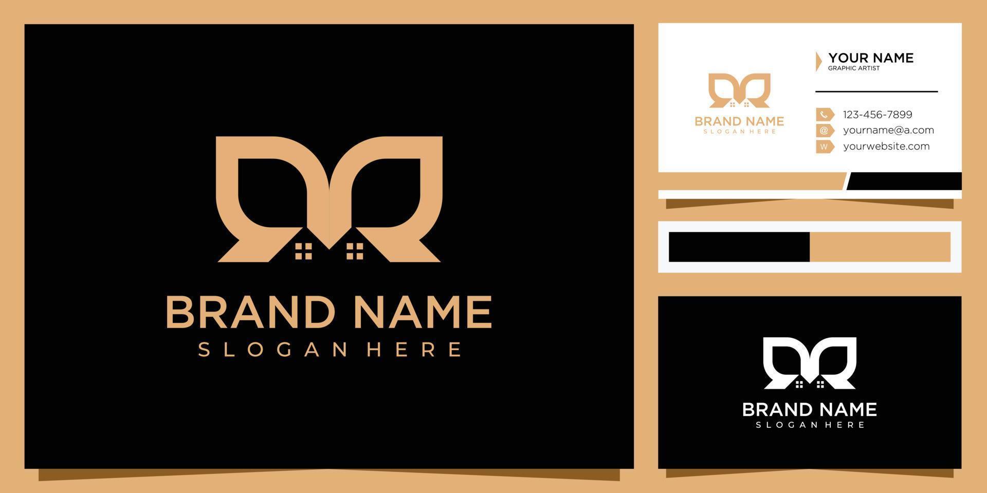 letra r conceito de design de logotipo imobiliário vetor