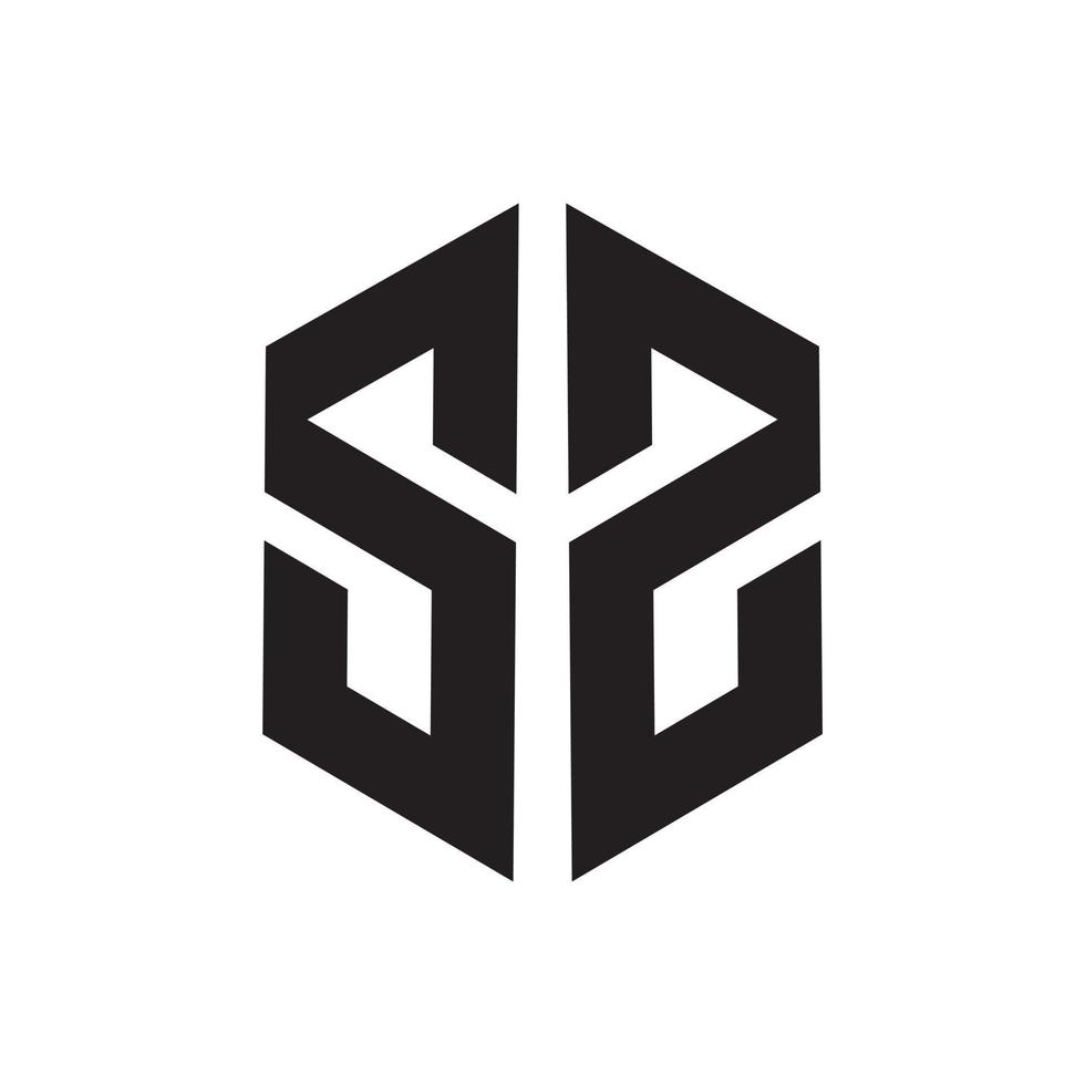 design de logotipo de carta sz criativo vetor