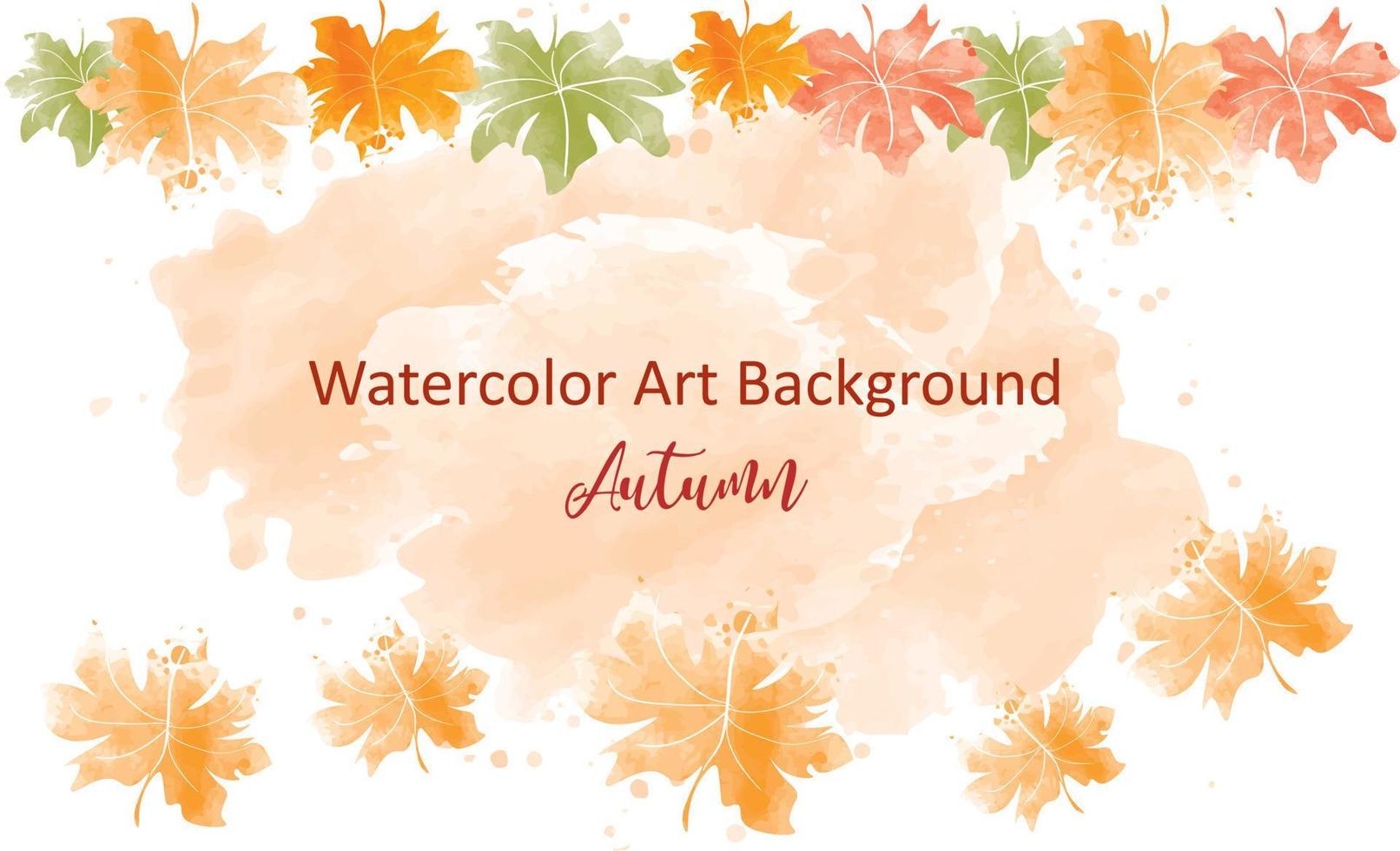 coleção de outono de fundo abstrato aquarela com maple e folhas sazonais. arte natural em aquarela pintada à mão, perfeita para o seu cabeçalho projetado, banner, web, parede, cartões, etc. vetor