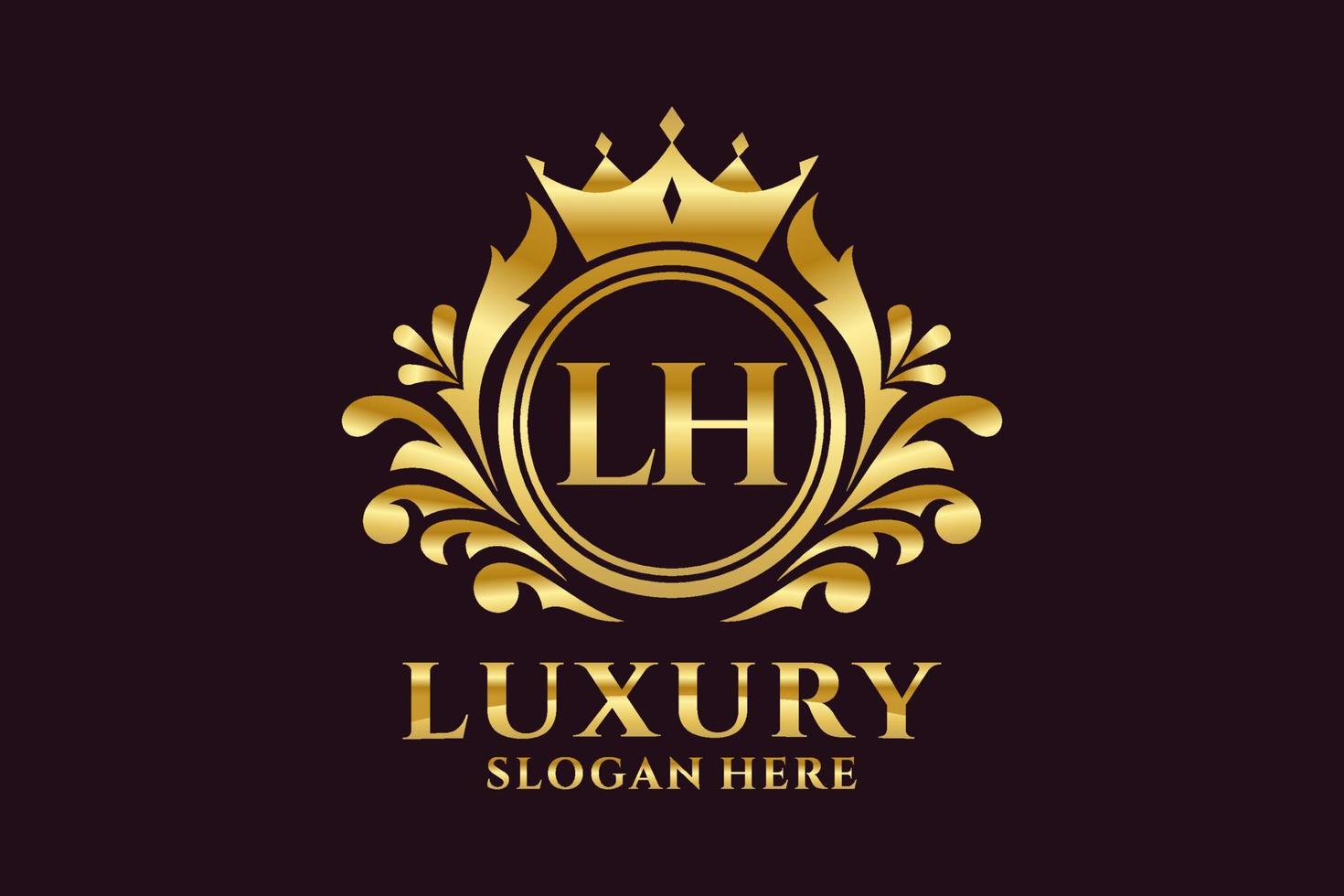 modelo de logotipo de luxo real inicial da letra lh em arte vetorial para projetos de marca luxuosos e outras ilustrações vetoriais. vetor
