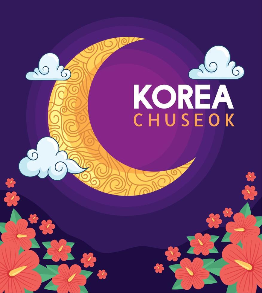 letras coreia chuseok vetor