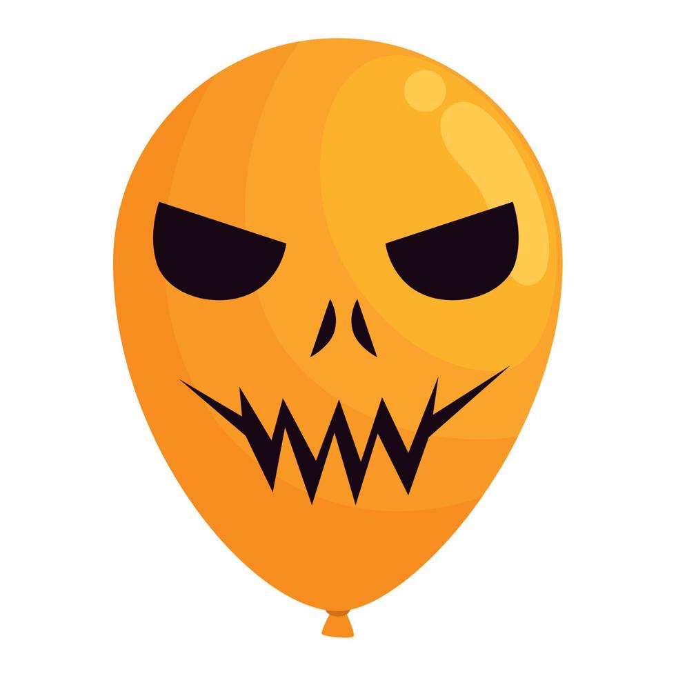 balão de hélio de halloween com rosto vetor