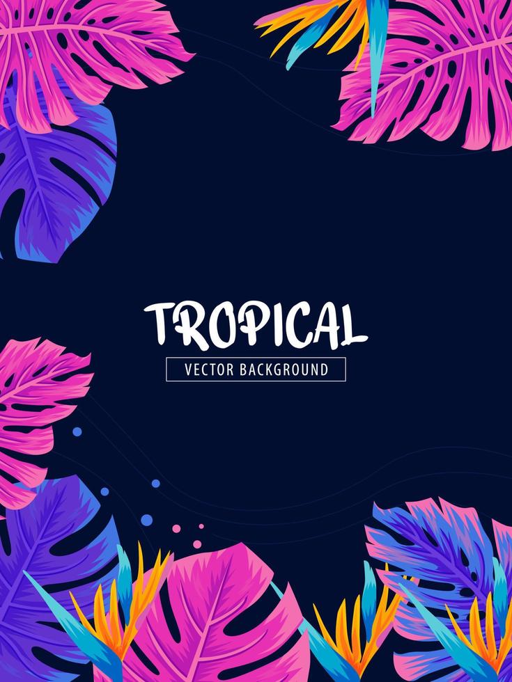 fundo de folhas tropicais para pôster, modelo de banner vetor