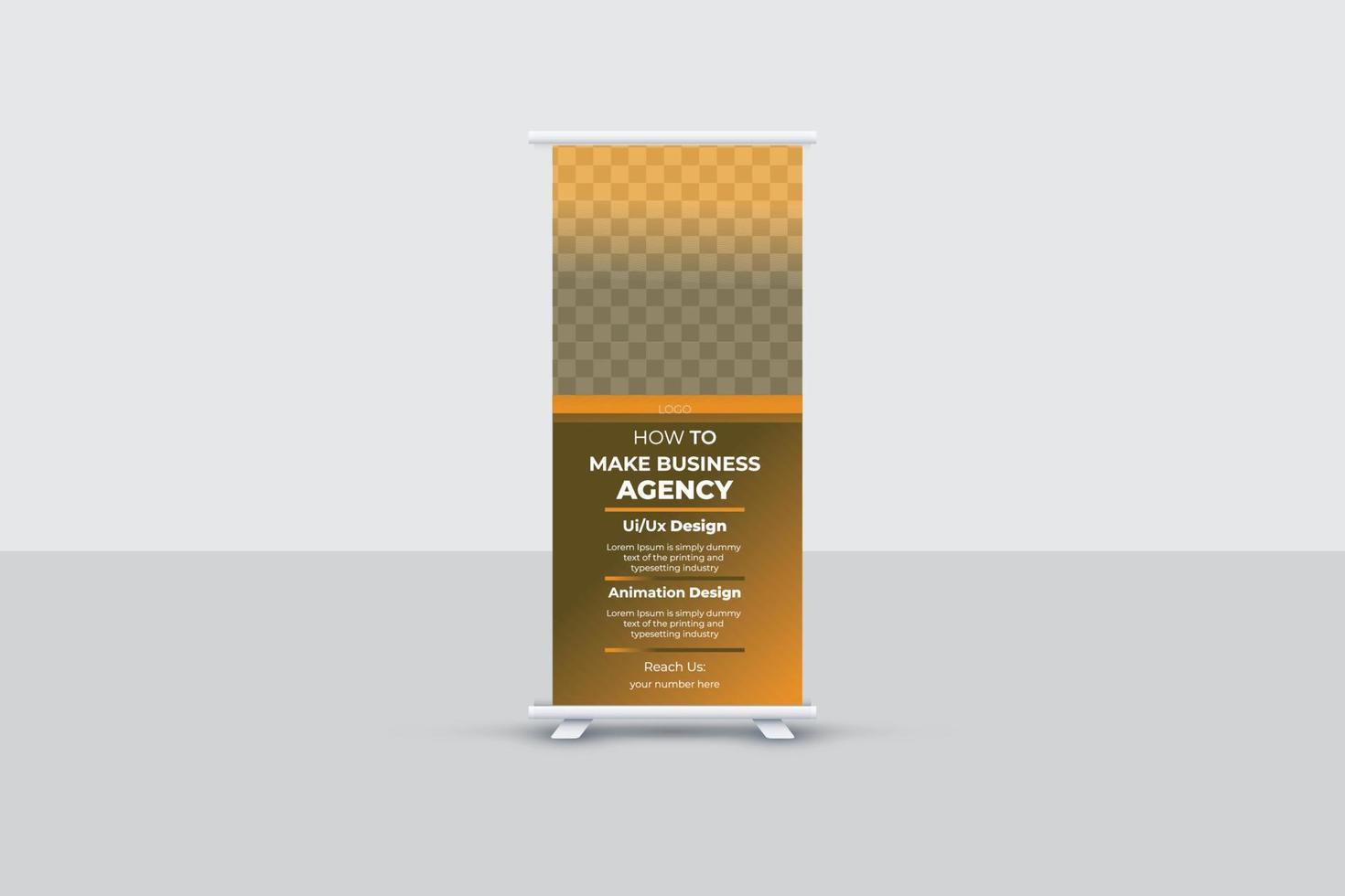 negócios roll up banner design vetor