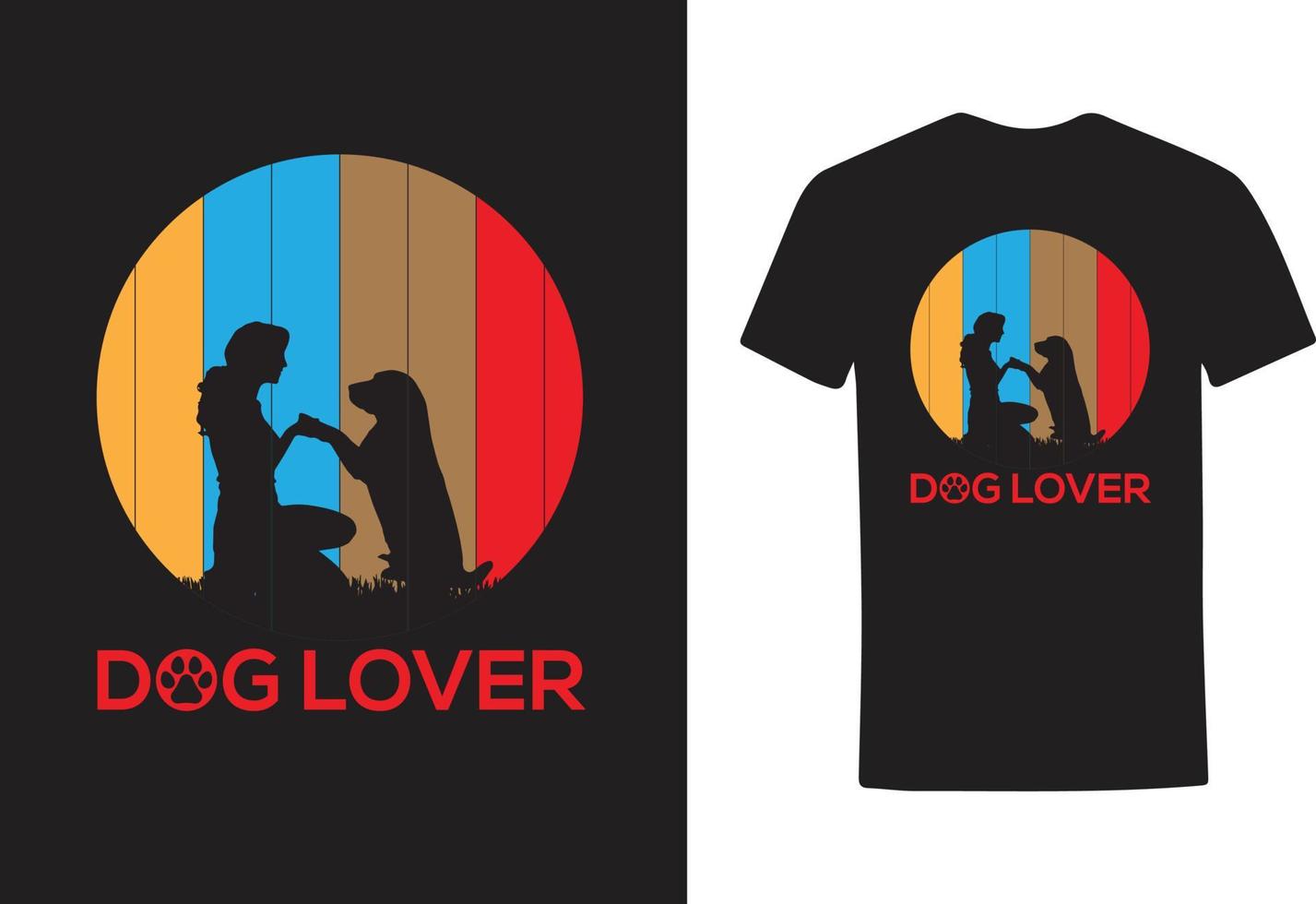 design de camiseta amante de cães vetor