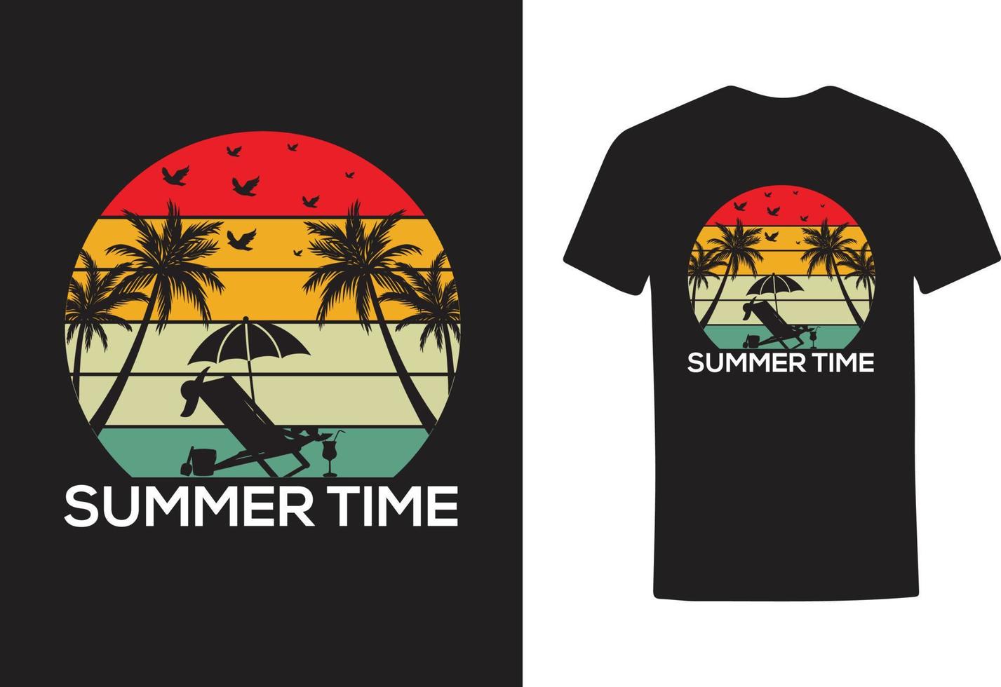design de camiseta de horário de verão vetor