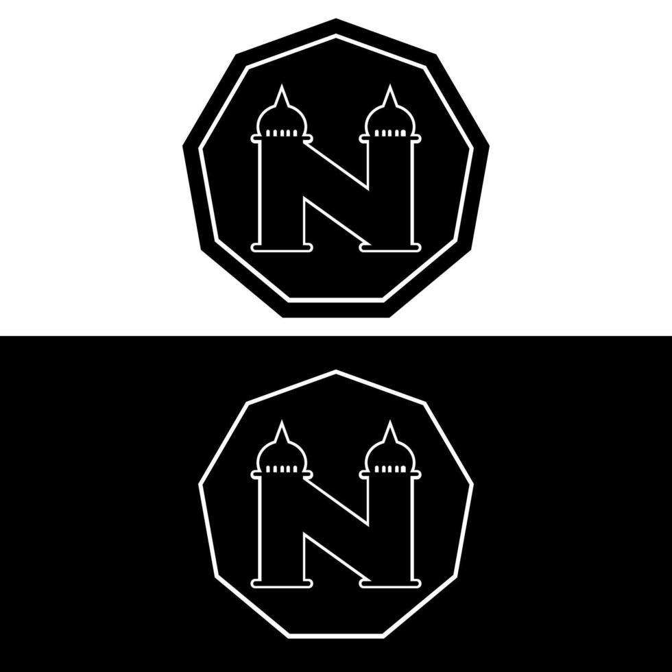 logotipo da letra n. simples elegância inicial letra n tipo logotipo sinal símbolo ícone. adequado para o nome da empresa com a letra inicial p vetor