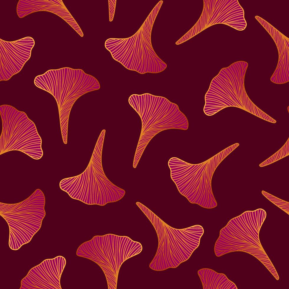 sem costura padrão floral com folha de ginkgo. modelo de impressão de tecido botânico. vetor contorno mão desenhada ilustração rosa.