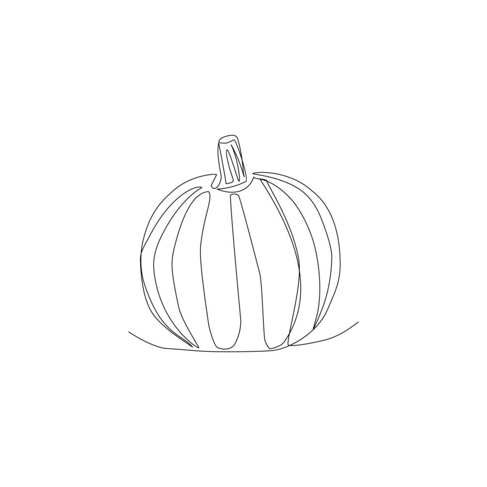 ilustração vetorial de abóbora de halloween desenhada em estilo aprt de linha vetor