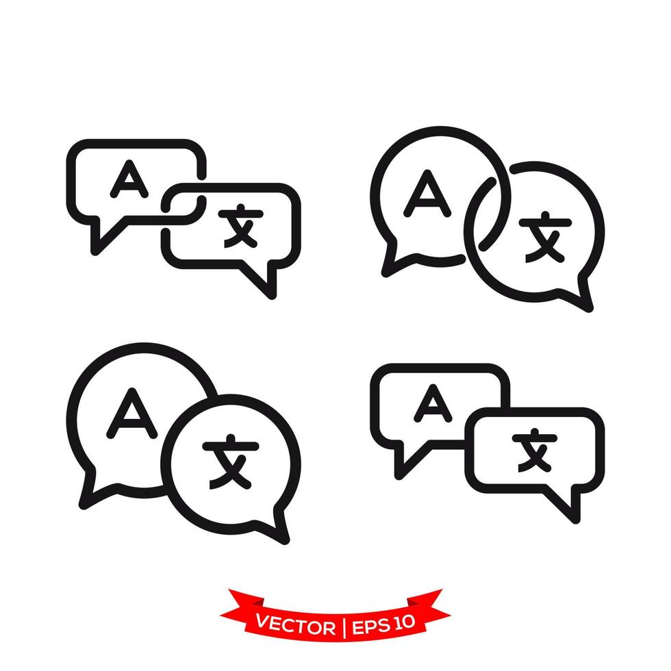 traduzir ícone em estilo plano moderno, ícone de sinal de tradução de idioma vetor