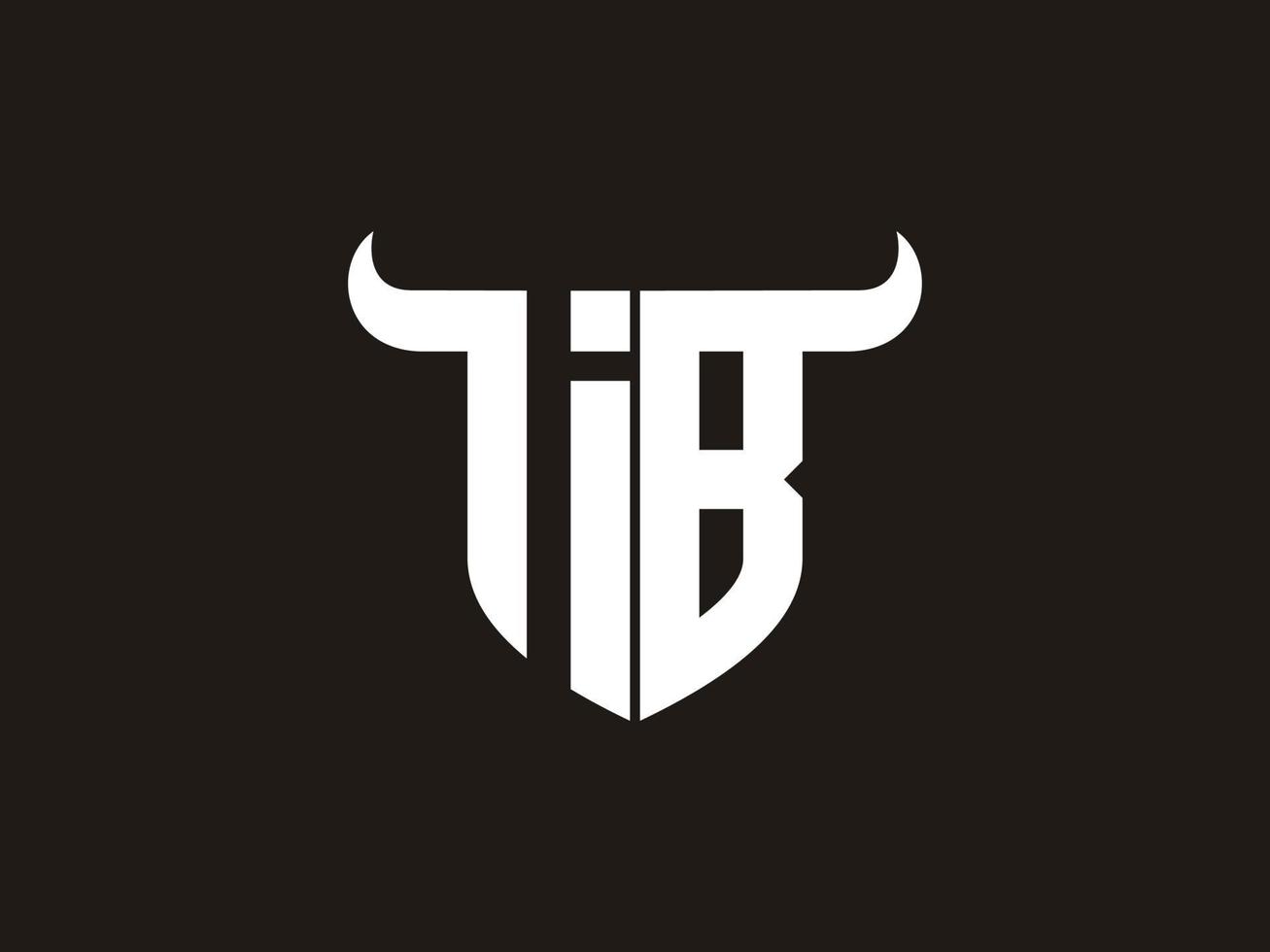 design inicial do logotipo do touro ib. vetor