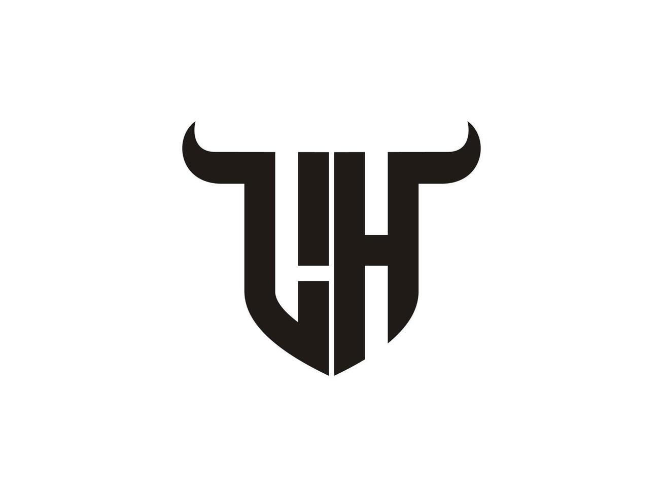 design inicial do logotipo do touro lh. vetor