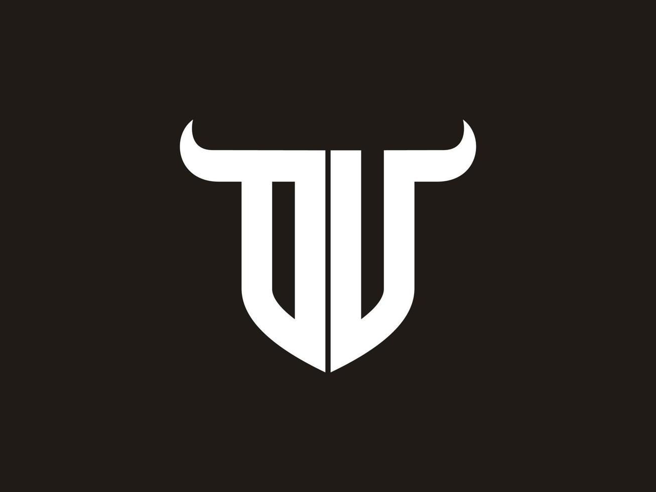 design inicial do logotipo do touro ov. vetor