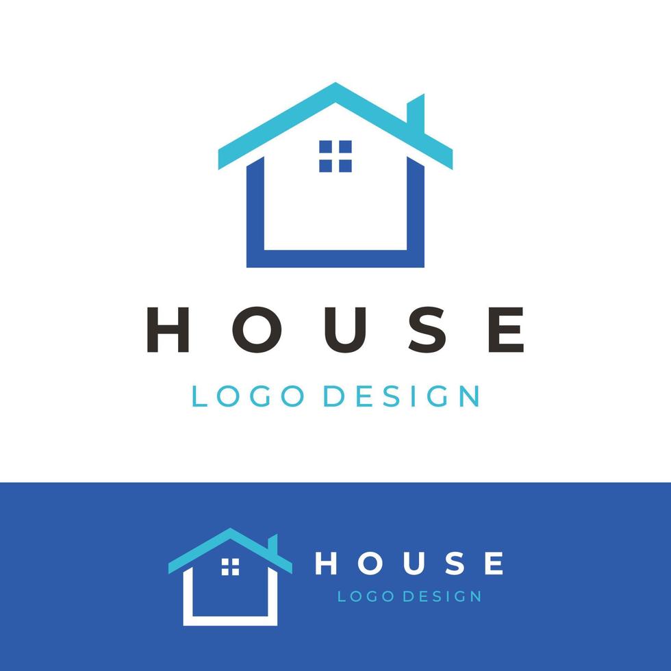 um design de logotipo criativo para um monograma ou casa geométrica ou edifício residencial em estilo plano e linear. logotipo para propriedade, construção civil, arquitetura e negócios. vetor