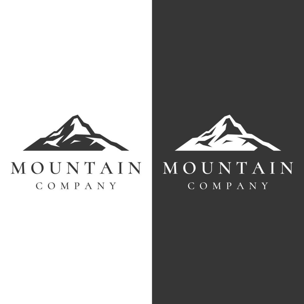 design de logotipo de montanhas ou silhuetas de montanhas. logotipos para alpinistas, fotógrafos, empresas. vetor