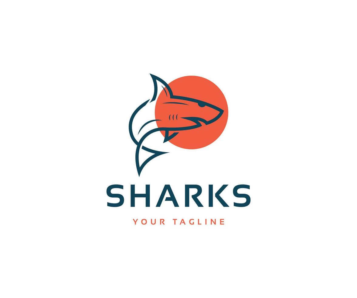 logotipo mínimo de tubarão vetor