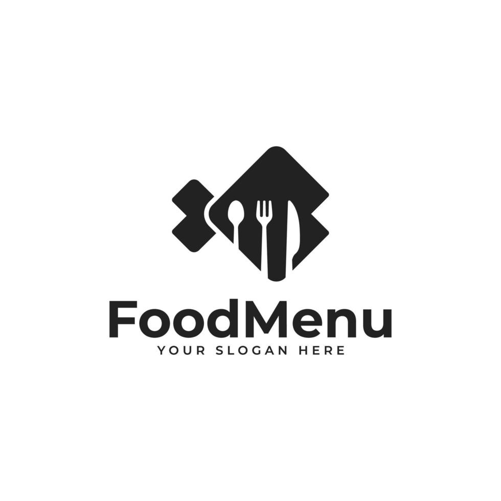 design de logotipo de comida para restaurante ou café vetor