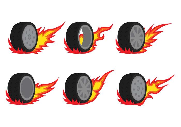 Vetores de pneus de burnout