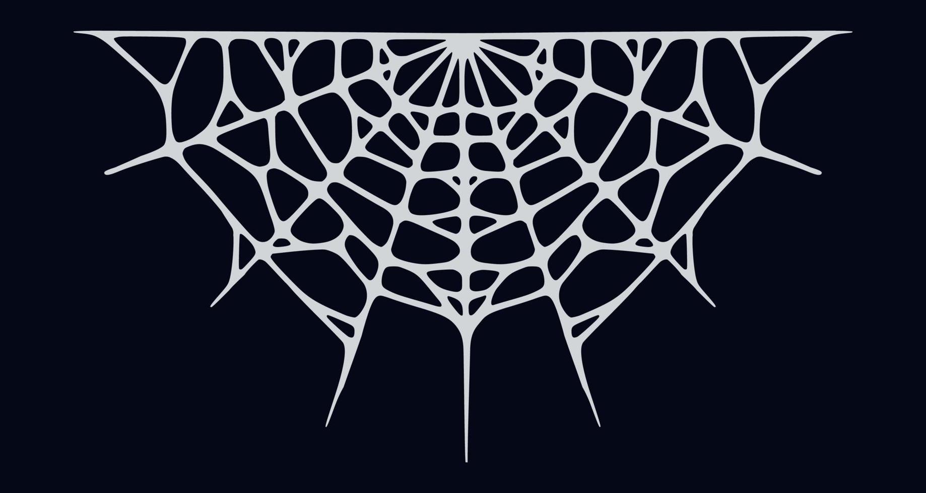 teia de aranha isolada no fundo preto. assustadora teia de aranha de halloween. ilustração vetorial vetor
