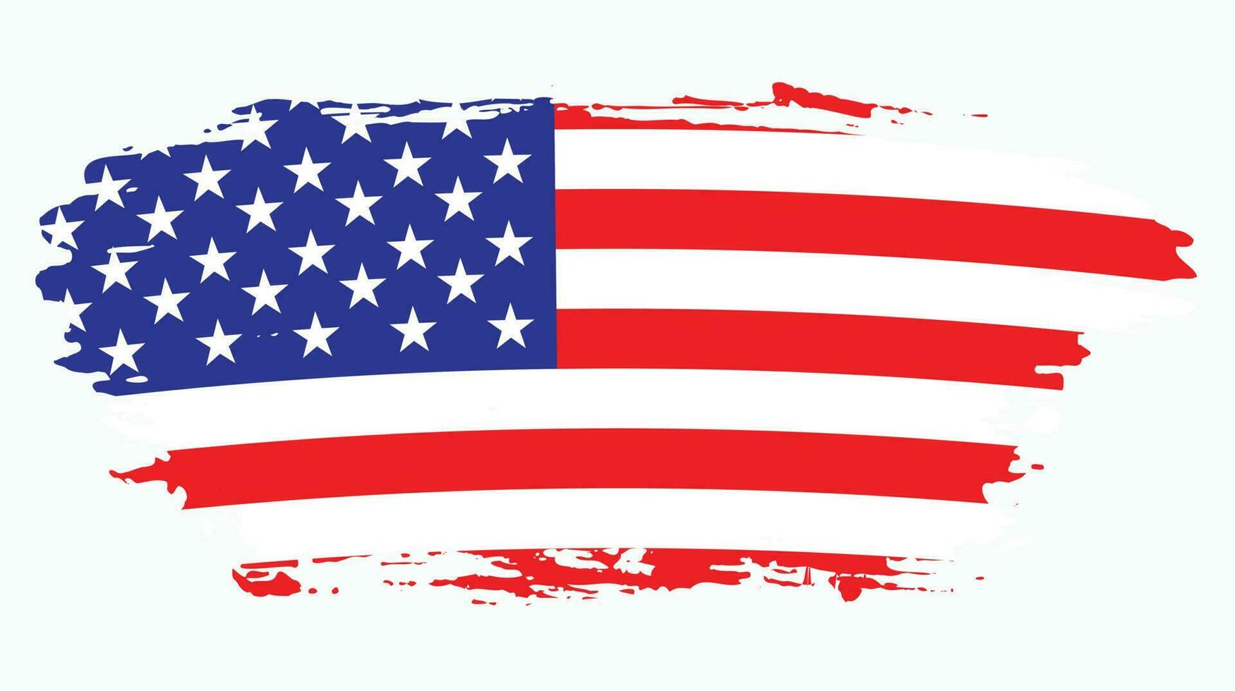 vetor de bandeira americana vintage de textura plana grunge