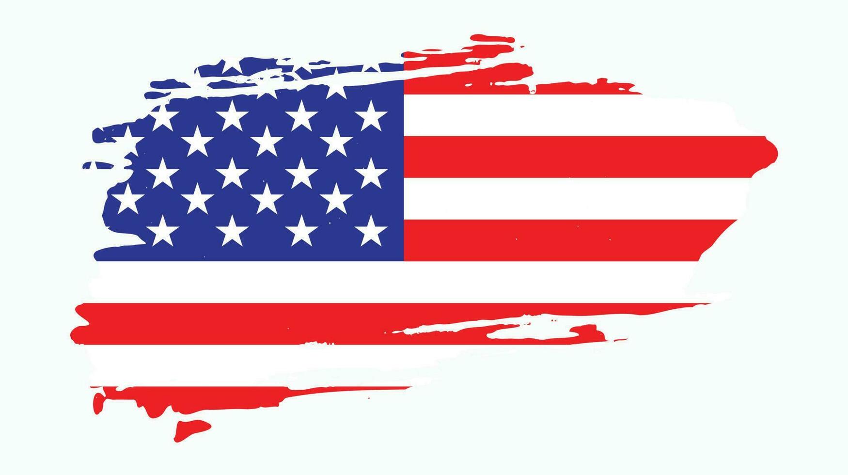 novo vetor de bandeira abstrata da américa de pintura à mão