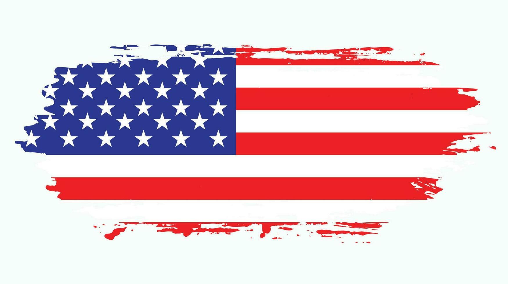 bandeira grunge de escova americana vetor